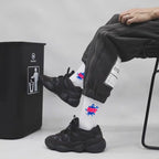 Polyester Elastane Crew Socks Graffiti Pattern Casual Footwear