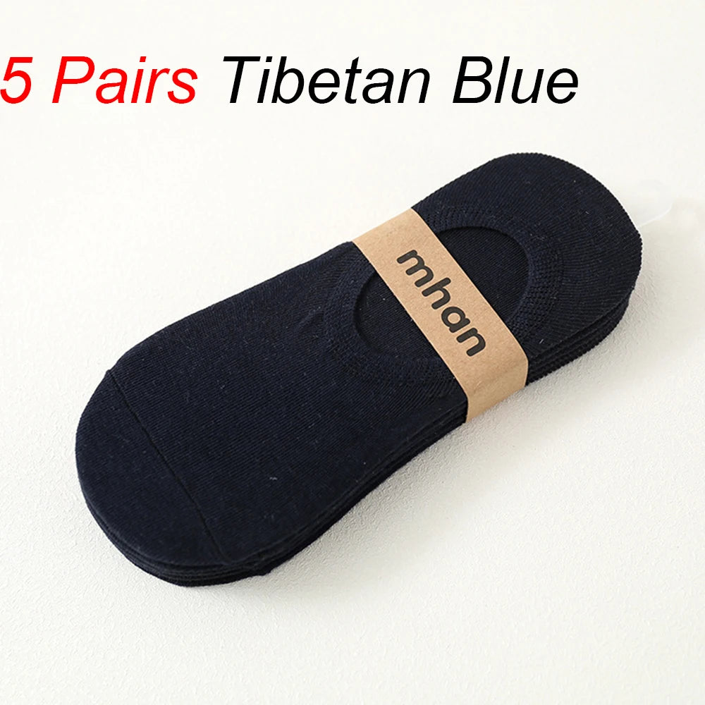 Cotton Low Cut Invisible Mens Ankle Socks 5 Pairs