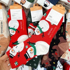 Cotton Christmas Pattern Mid Tube Socks