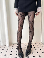 Nylon Elastane Bow Pattern Mesh Tights