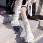 Polyester Elastane Bow Lolita Leg Warmers