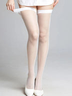 Nylon Fishnet Thigh High Stockings