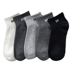 Polyester Blend Ankle Socks For Men 5 Pack
