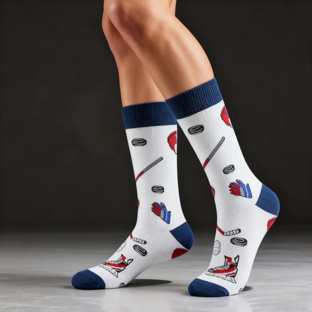 Cotton Blend Shrimp Pattern Mid Calf Socks