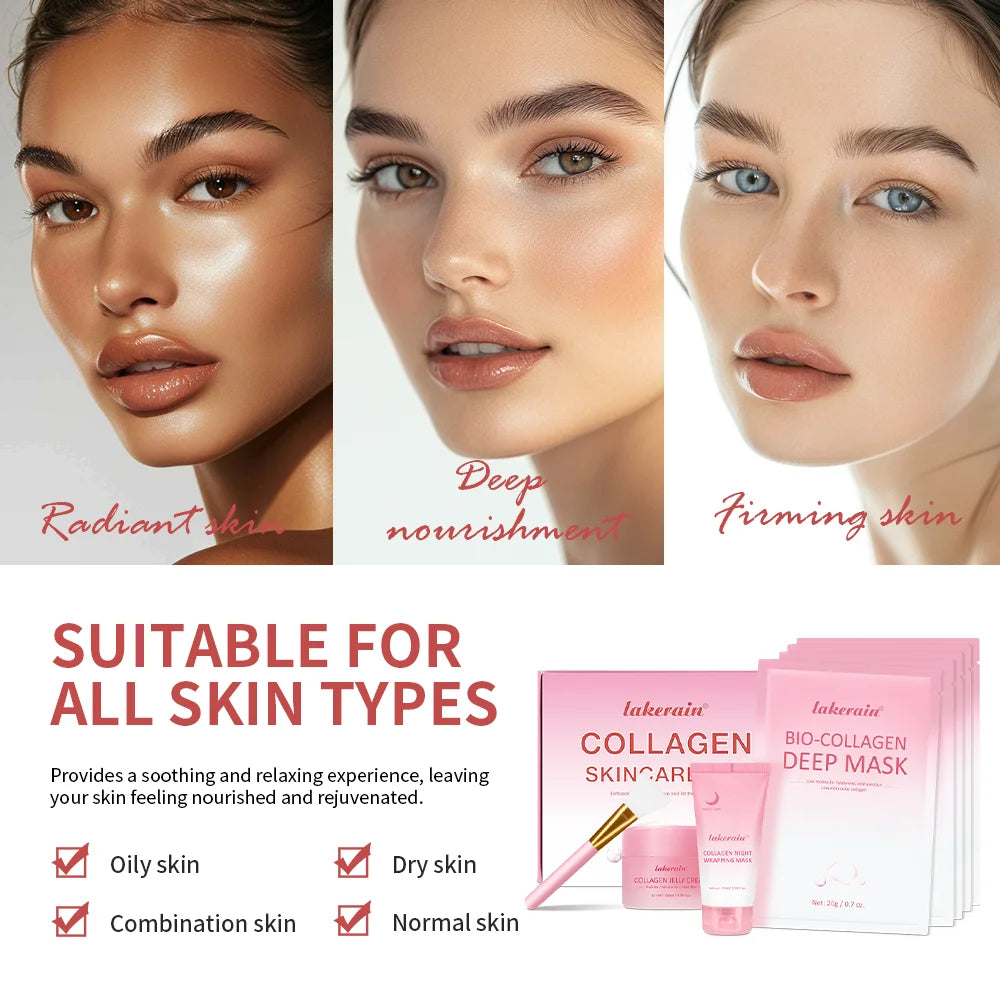 Collagen Skincare Set Deep Nourishment Face Cream and Mask - 5