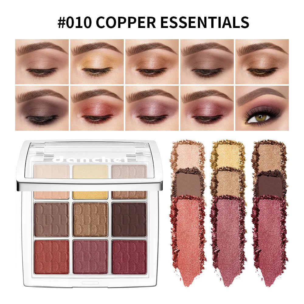 9 Shade Powder Eyeshadow Palette Matte And Glitter Makeup