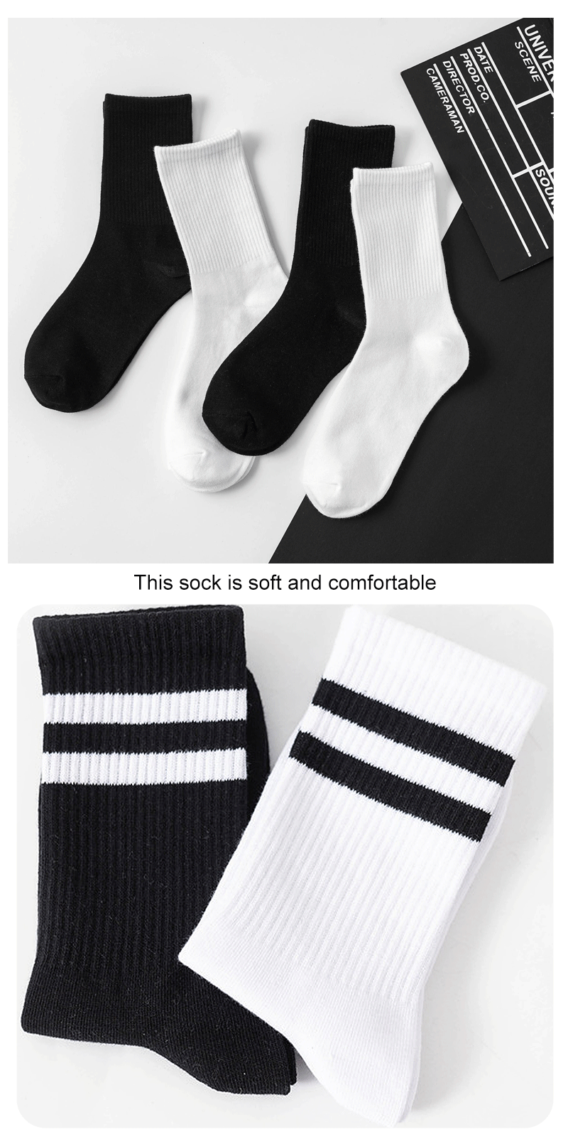 6 Pairs Polyester Elastane Crew Socks For Men - 10