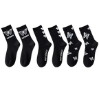 Butterfly Pattern Mid Length Polyester Elastane Socks Set