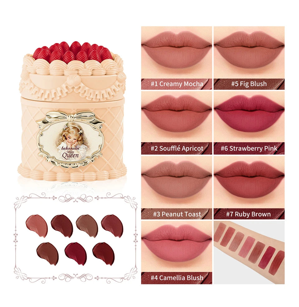 Strawberry Matte Lip Clay Velvet Cream Lipstick