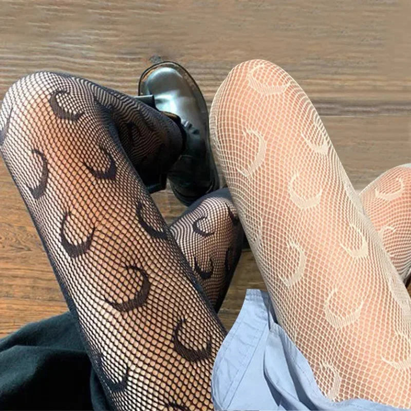 Heart Pattern Fishnet Nylon Pantyhose Tights