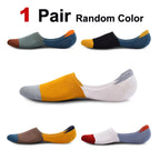 Mens Cotton Low Cut Anti Slip Invisible Socks