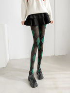Geometric Pattern Nylon Pantyhose Tights