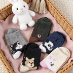 Polyester Elastane Cartoon Animal Print Casual Socks Set