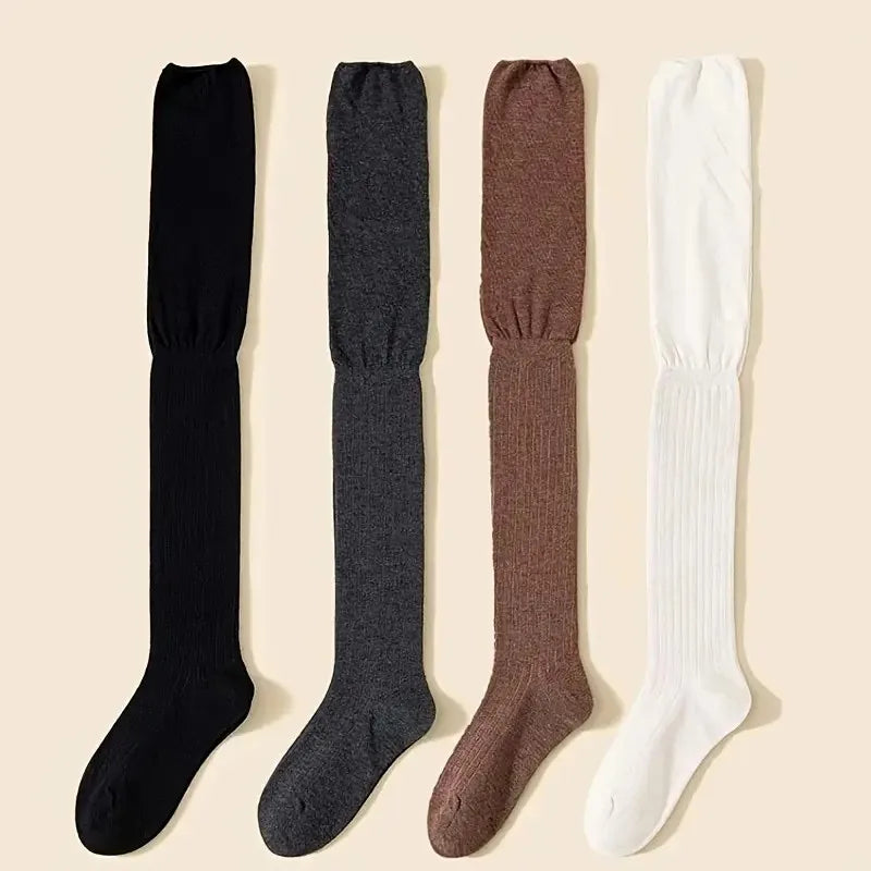 Polyester Elastane Knee High Socks for Women