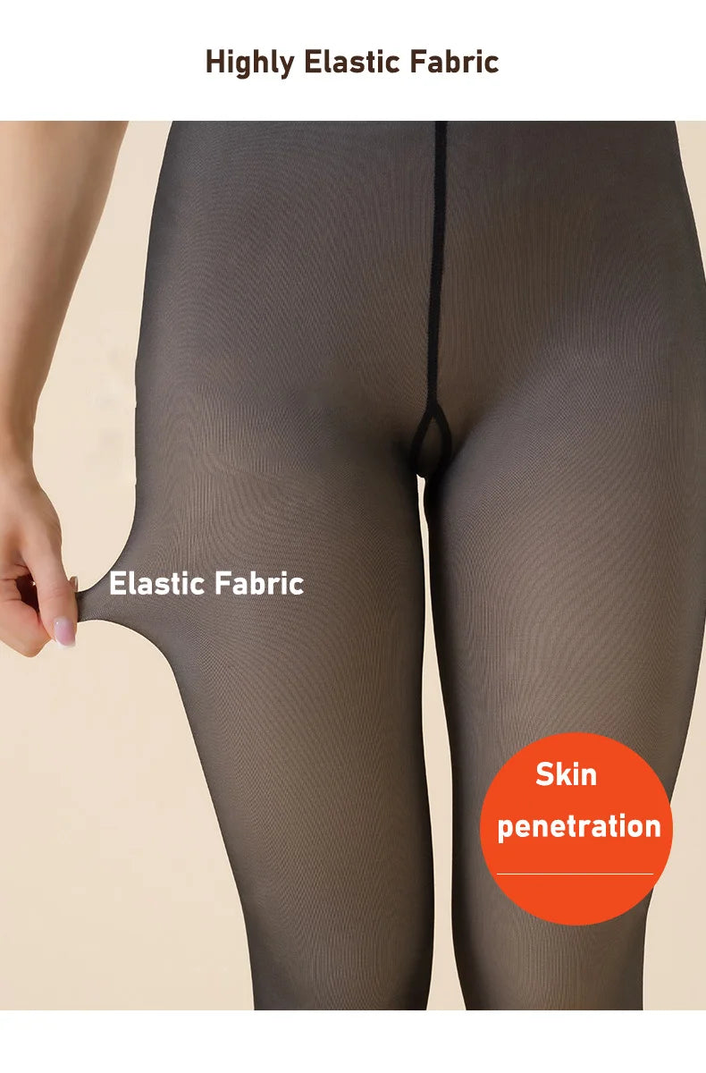 Fleece Lined Elastic Thermal Pantyhose Tights - 19