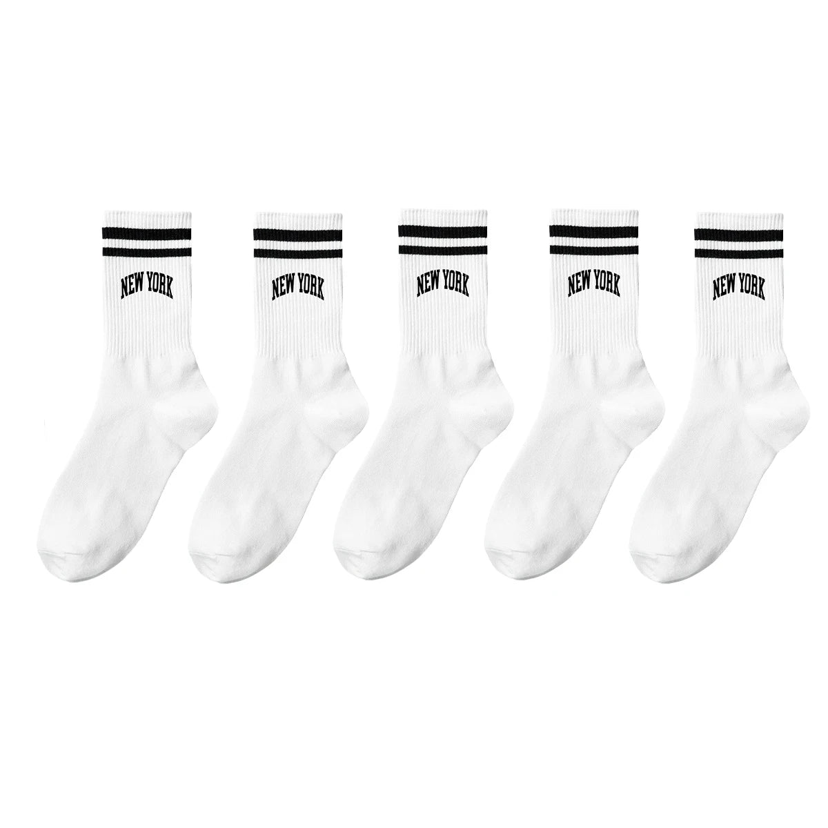 Polyester Elastane Women Crew Socks With Lettering - 7