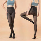 Fleece Lined Translucent Thermal Tights for Women