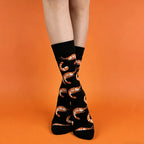 Polyester Elastane Shrimp Print Mid Calf Socks