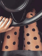Polka Dot Nylon Tights Womens Sheer Patterned Pantyhose