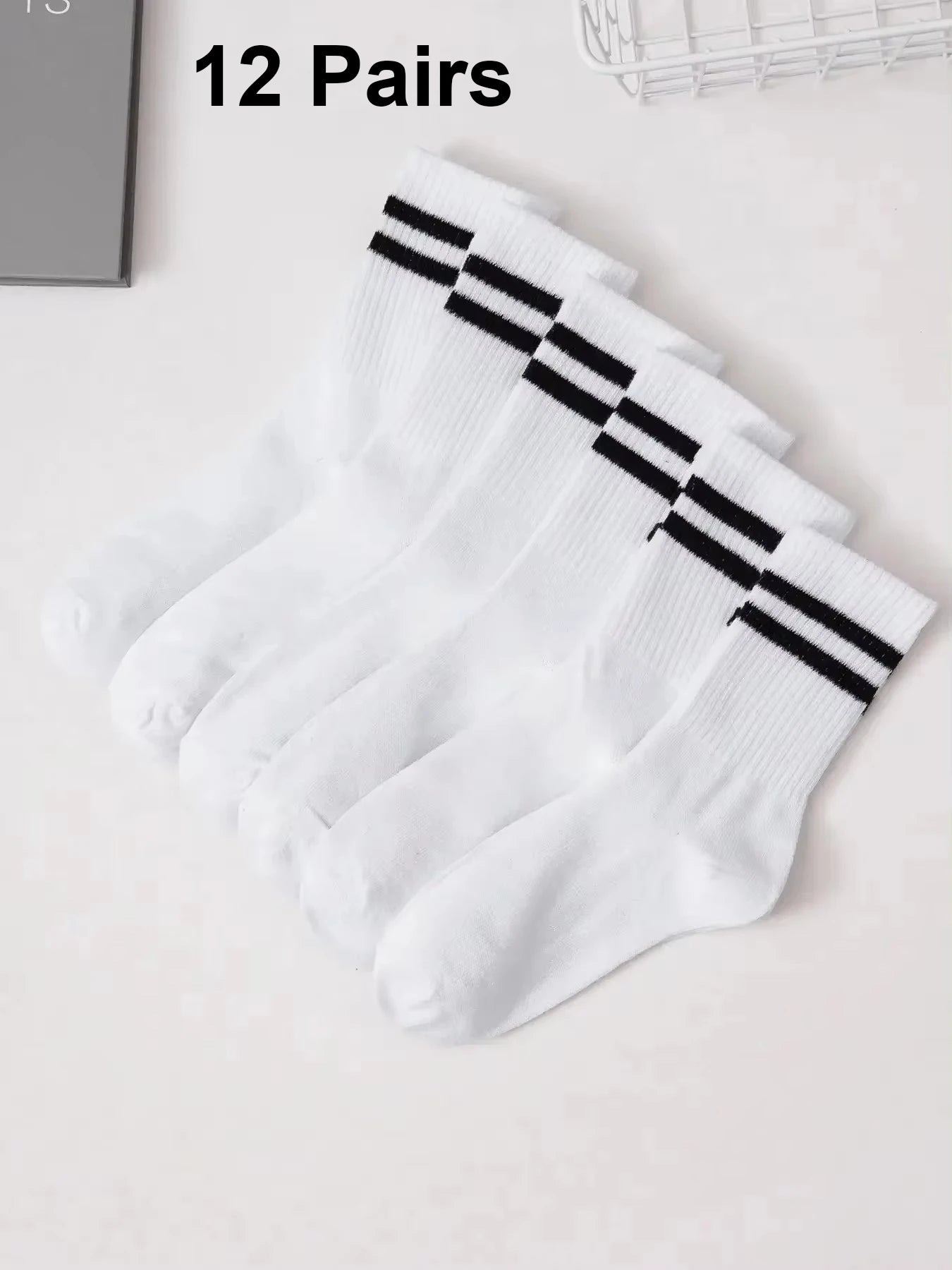 Polyester Elastane Crew Socks Set - 19