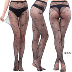 Nylon Spandex Jacquard Patterned Fishnet Pantyhose Tights