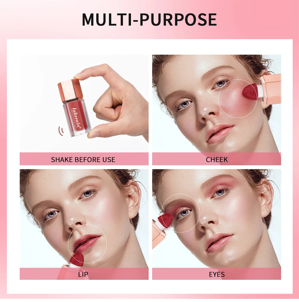 Waterproof Velvet Matte Liquid Blush with Mushroom Applicator