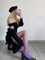 Gradient Nylon Core Yarn Pantyhose Stockings