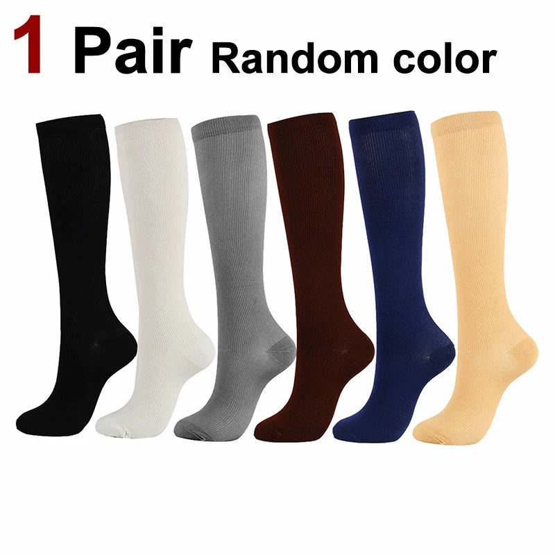 Nylon Spandex Elastic Compression Socks High Tube - 10