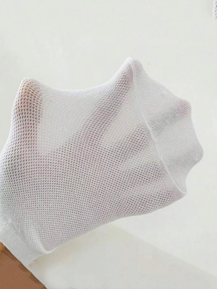 Polyester Blend Floral Print Low Cut Ankle Socks 5 Pack