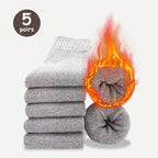 Polyester Elastane Knit Mid Calf Thermal Socks for Men