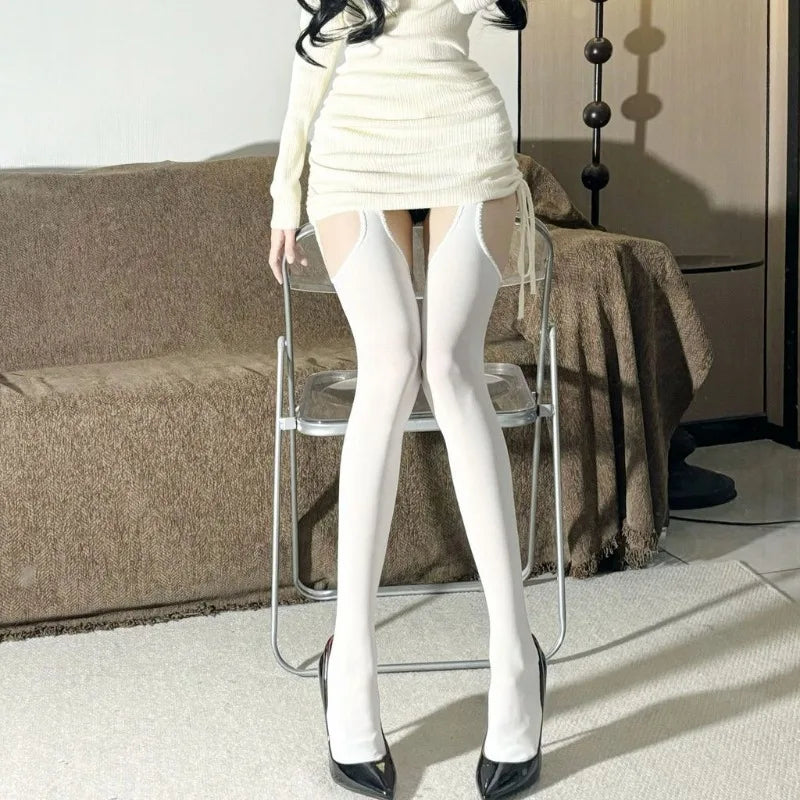 Nylon Elastane Suspender Stockings Over The Knee Tights