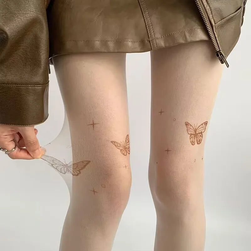 Butterfly Pattern Nylon Pantyhose