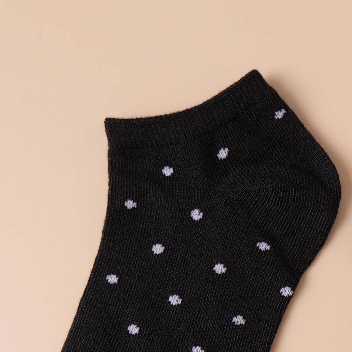Polyester Elastane Knit Ankle Socks Dot Pattern