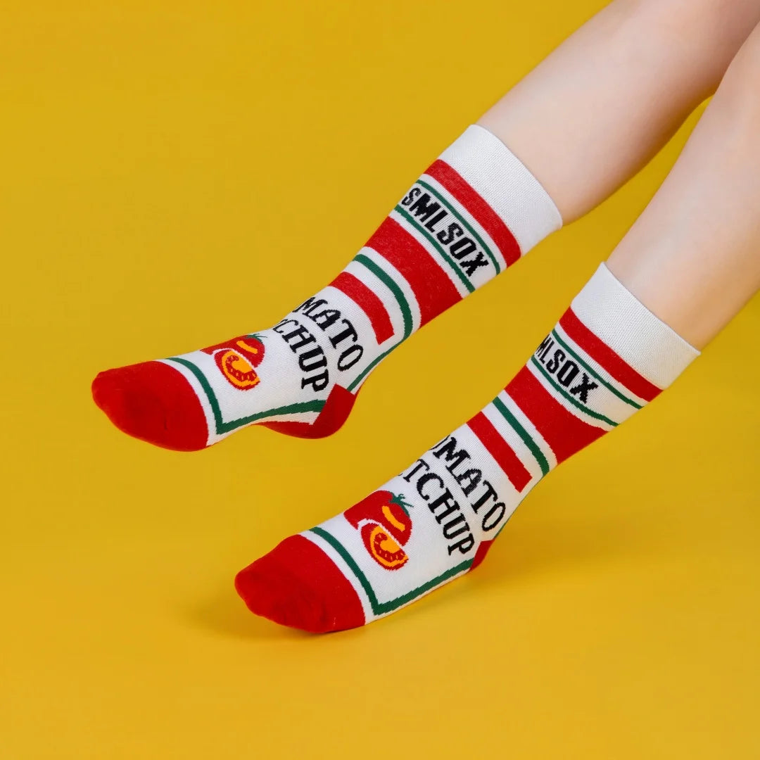 Cotton Blend Tomato Print Unisex Mid Tube Socks