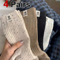 Polyester Elastane Casual Mid Tube Socks 4 Pack