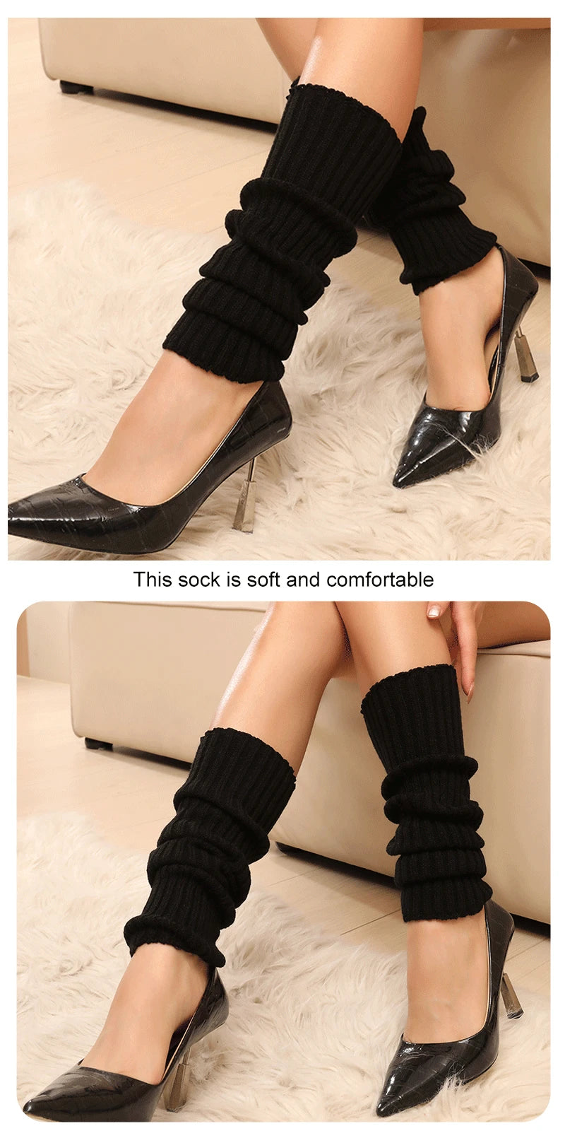 Polyester Knit Leg Warmers for Women