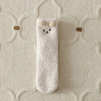 Polyester Blend Bear Cartoon Pattern Mid Tube Casual Socks