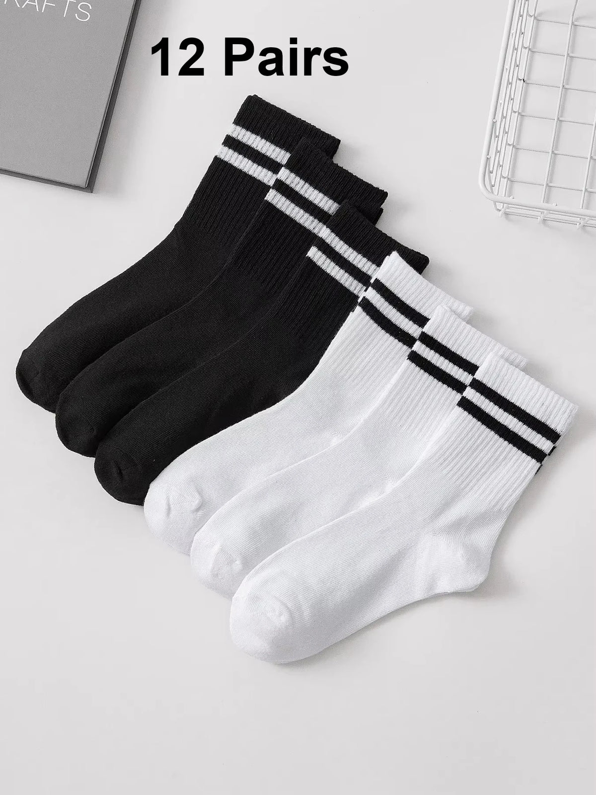Polyester Elastane Crew Socks Set