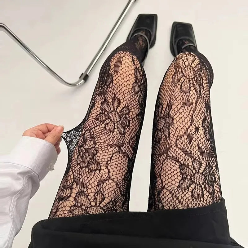 Floral Pattern Nylon Pantyhose Tights