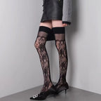 Floral Lace Fishnet Pantyhose High Waist Mesh Stockings