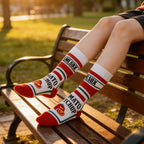 Cotton Blend Tomato Print Mid Calf Socks