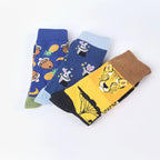 Polyester Animal Pattern Mid Calf Men Socks