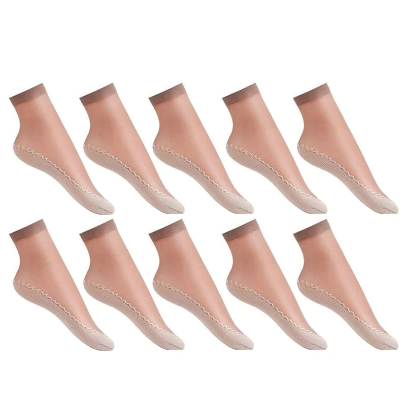 Thin Nylon Lace Transparent Socks Women Breathable Non Slip Cotton Bottom - 22
