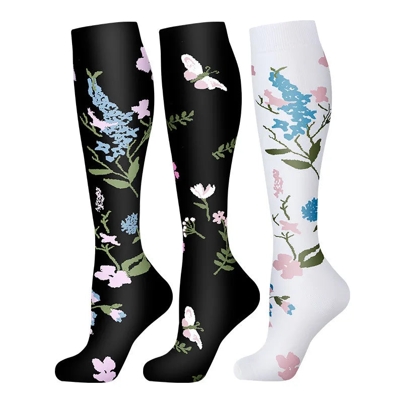 Nylon Polyester Elastane Knee High Compression Socks