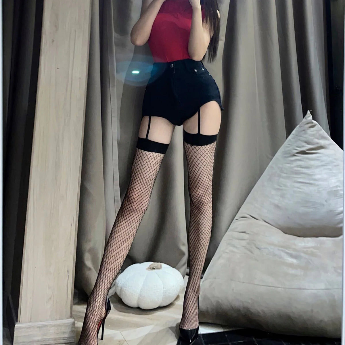 Nylon Polyester Garter Style Pantyhose Sheer Tights