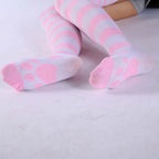 Nylon Cat Paw Print Thigh High Stockings