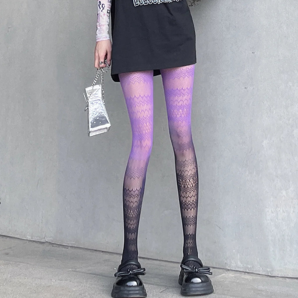 Gradient Pattern Polyester Nylon Tights