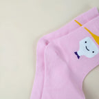 Cotton Blend Cute Character Print Low Tube Socks for Women