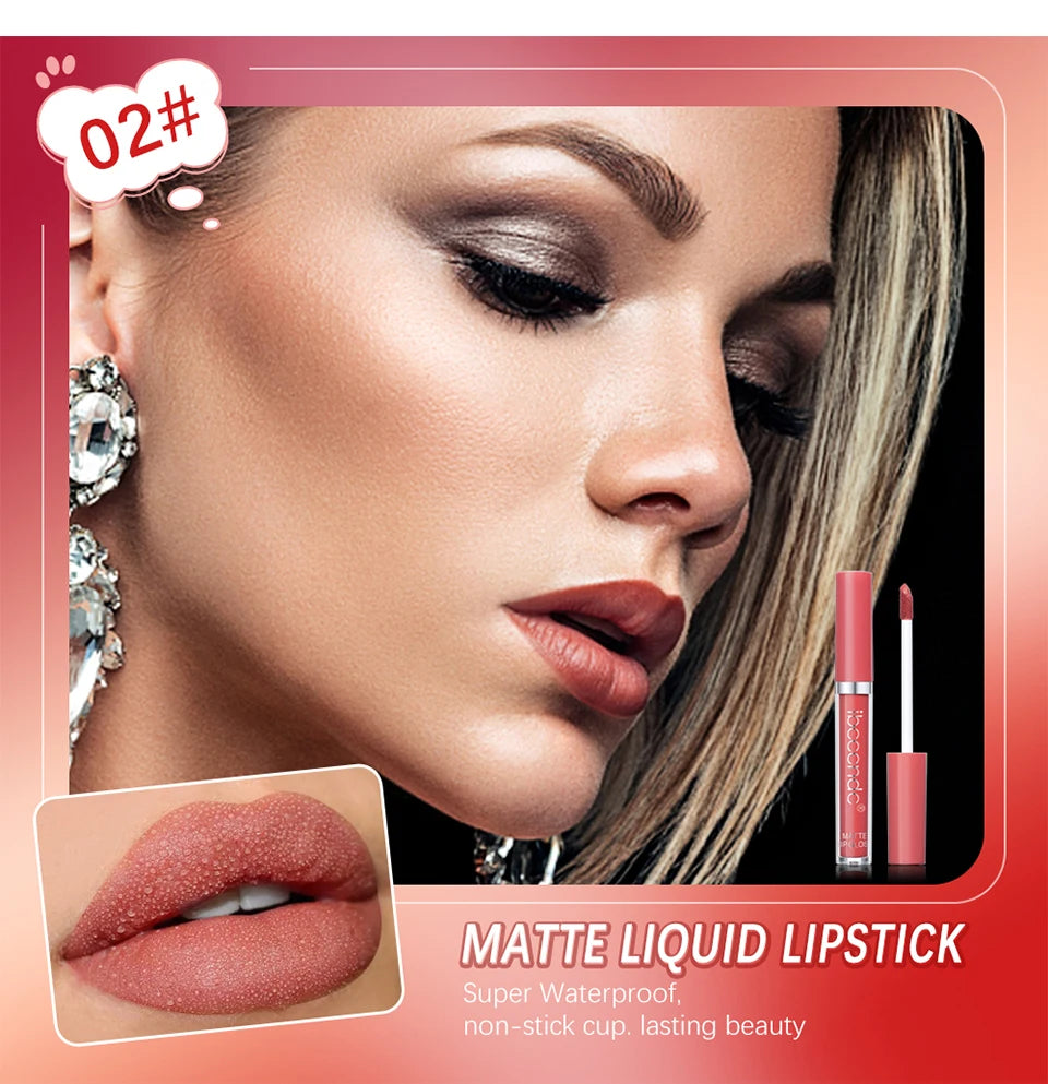 Matte Velvet Liquid Lipstick Waterproof Long Lasting Lip Glaze - 11