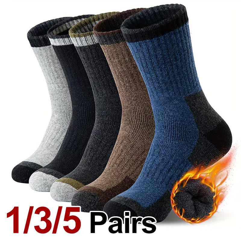 Thick Wool Blend Crew Socks for Winter Warmth